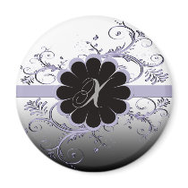 Monogram Letter X Violet Magnets