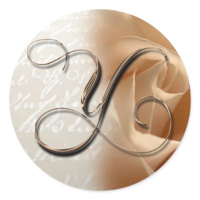 Monogram Letter Y Wedding Envelope Seal Sticker by TDSwhite