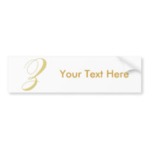 Monogram Letter Z Golden Single Bumper Stickers