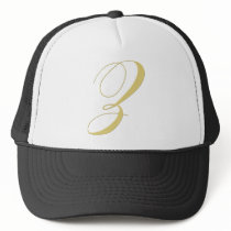 Monogram Letter Z Golden Single Trucker Hats