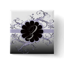 Monogram Letter Z Violet Pinback Button