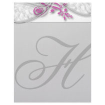 Monogram Letterhead Grey and Raspberry