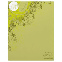 Monogram Letterhead Lime Leaves