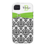 Monogram Lime Black White Damask iPhone 4 Vibe iPhone 4 Covers