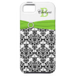 Monogram Lime Black White Damask iPhone 5 Vibe iPhone 5 Covers