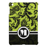 Monogram Lime Damask iPad Mini Case