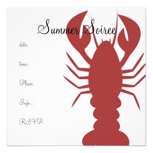 Monogram Lobster Invitations