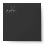 Monogram Logo Black Wedding Invitation Envelope