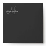 Monogram Logo Black Wedding Invitation Envelope