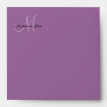 Monogram Logo Mauve Wedding Invitation Envelope