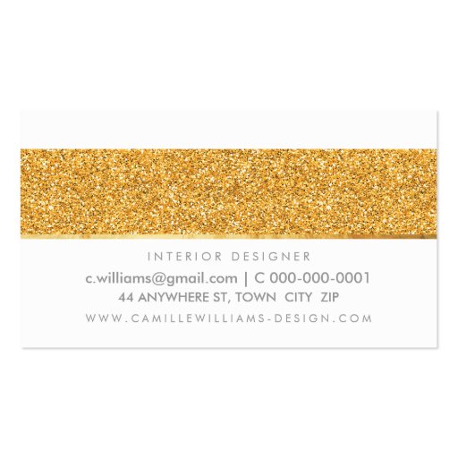 MONOGRAM LOGO smart glamorous gold foil glitter Business Card (back side)