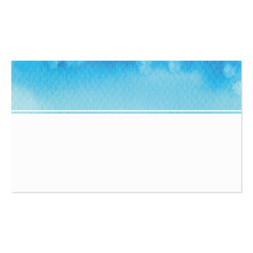 MONOGRAM LOGO whimsical ombre watercolor aqua blue Business Card (back side)