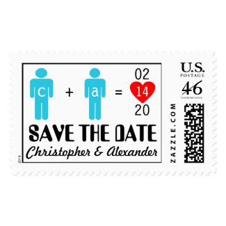 Monogram Love Couple Save the Date Stamps