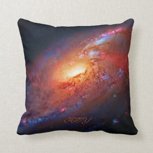Monogram, M106 Spiral Galaxy, Canes Venatici Pillows Monogram, M106 Spiral Galaxy, Canes Venatici Pillows