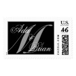 Monogram M and First Names Wedding Postage Stamp