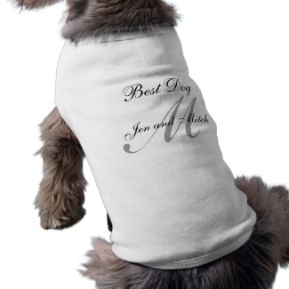 Monogram M Dog Shirt Grey and White petshirt
