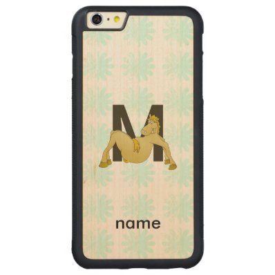 Monogram M Funny Pony Personalised Carved® Maple iPhone 6 Plus Bumper