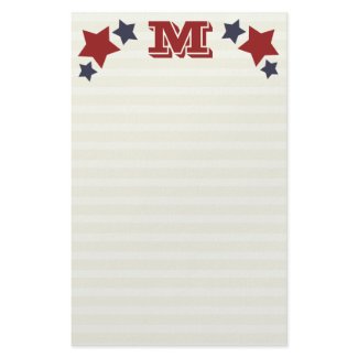 Monogram M / Initial M Stars &amp; Stripes Stationery