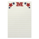 Monogram M / Initial M Stars &amp; Stripes Stationery