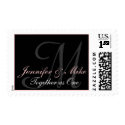 Monogram M Pink & Black Wedding Bride Groom Stamp by monogramgallery Monogram M Pink & Black Wedding Bride Groom Stamp