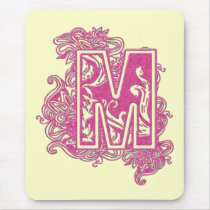 MONOGRAM M PINK mousepads