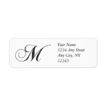 Monogram M Return Address Labels