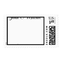 Monogram M Wedding Black & White Postage Stamp