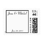 Monogram M Wedding Black & White Postage Stamp