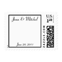 Monogram M Wedding Black & White Postage Stamp