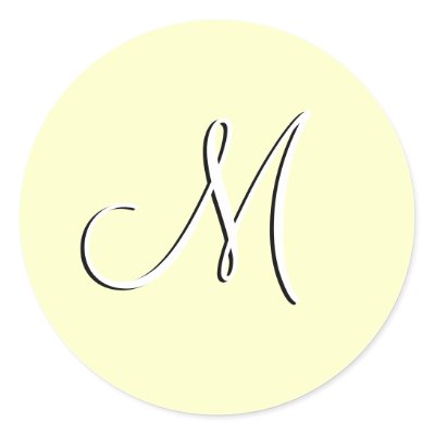 Monogram Stickers on Monogram M Wedding Invitation Ivory Seal Round Sticker From Zazzle Com