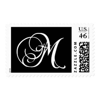 Monogram M Wedding Postage Stamps stamp
