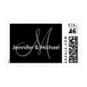 Monogram M Wedding Stamp Postage by TDSwhite Monogram M Wedding Stamp Postage