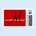 Monogram M Wedding Stamp Postage