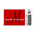 Monogram M Wedding Stamp Postage by TDSwhite Monogram M Wedding Stamp Postage