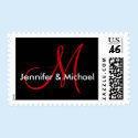 Monogram M Wedding Stamp Postage - Customized