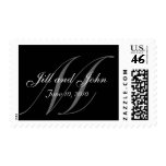Monogram M Wedding Stamp with Names and Date