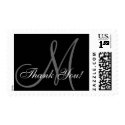 Monogram M Wedding Thank You Postage Stamp