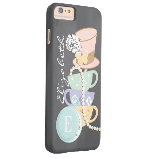 Monogram Mad Hatter Teacups and Hat Barely There iPhone 6 Plus Case