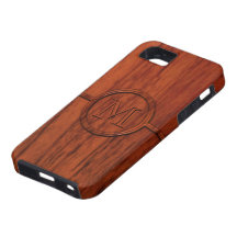 Monogram Mahogany Wood Print iPhone 5 Cover