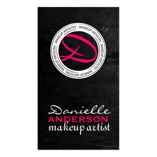 Monogram  Makeup Business Cards (front side)