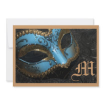 Monogram Masquerade Renaissance Wedding Invitation