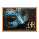 Monogram Masquerade Renaissance Wedding Invitation