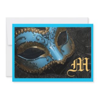 Monogram Masqurade Renaissance Wedding Invitation invitation