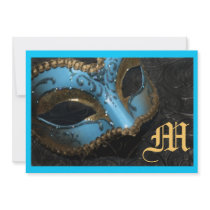 Monogram Masqurade Renaissance Wedding Invitation