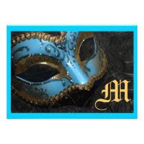 Monogram Masqurade Renaissance Wedding Invitation