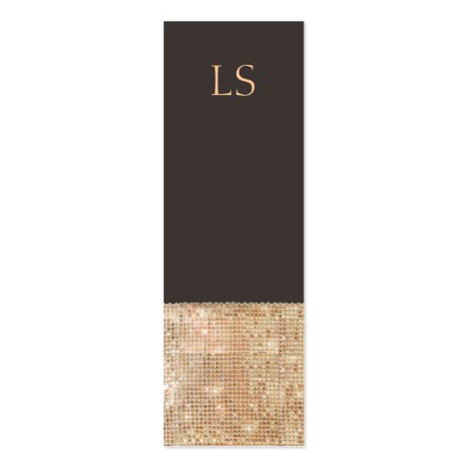 Monogram Mini Gold Sequin Business Card (front side)