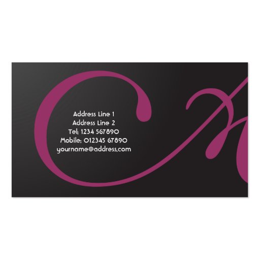 Monogram Modern Business Card (back side)