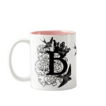 Monogram Mug "B"  with Crown and Birds