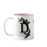 Monogram Mug "D"  with Crown and Birds