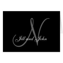 Monogram N Bride Groom Names Wedding Invitations Cards